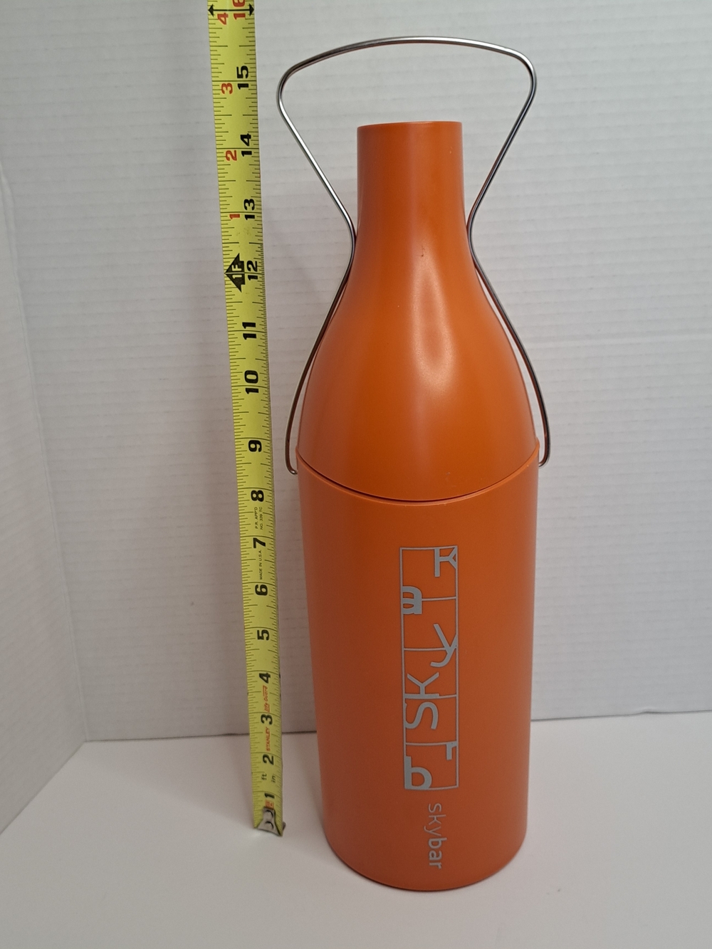 Skybar Wine Traveler Orange Insulated Bottle Carrier Cooler Hard Case Portable